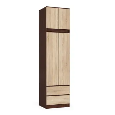 Ak furniture Šatní skříň s nástavcem Star 60 cm wenge/dub sonoma