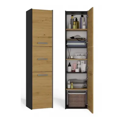 TP Living Koupelnová skříňka S43 170 cm antracit/dub artisan