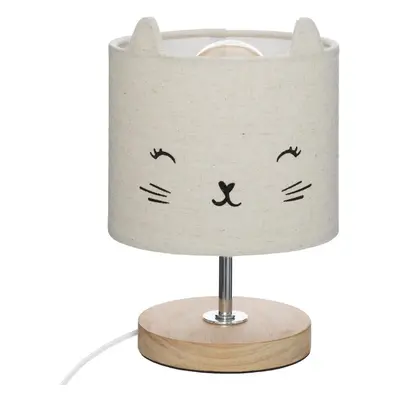 DekorStyle Dětská noční lampa CAT krémová