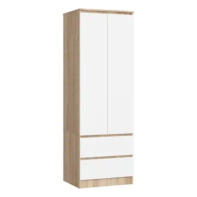 Ak furniture Šatní skříň Star 60 cm dub sonoma/bílá