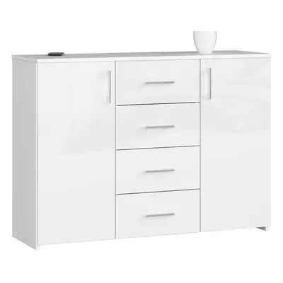 Ak furniture Komoda Torvi K 110,4 cm bílá lesklá