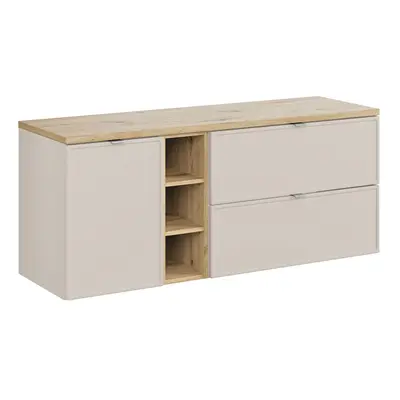 Comad Závěsná skříňka Bella Cashmere s deskou 140 cm kašmír/dub artisan