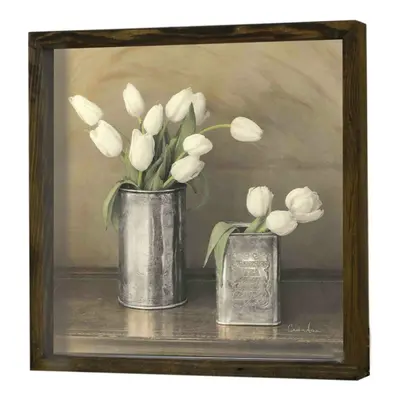 Wallity Nástěnný obraz Tulip 34x34 cm béžová/bílá