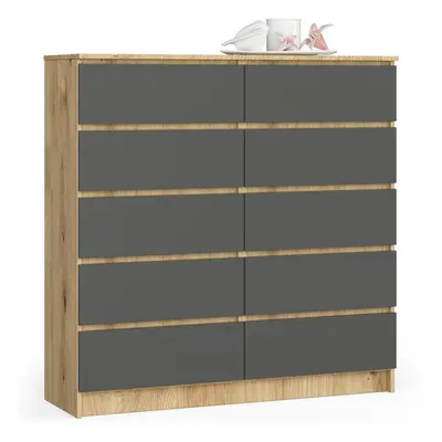 Ak furniture Komoda Kuba 120 cm dub artisan/grafitová