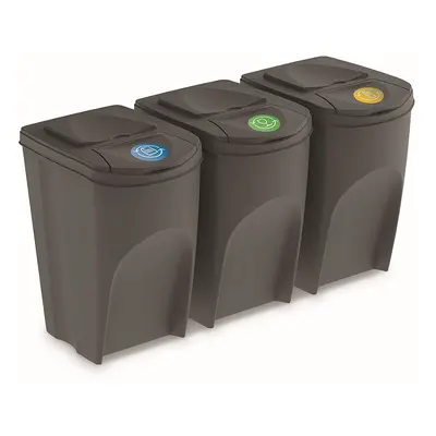 Prosperplast Sada košů na třídění odpadu ECOBOX 3x35L šedý kámen