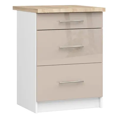 Ak furniture Kuchyňská skříňka Olivie S 60 cm 3S bílá/cappuccino