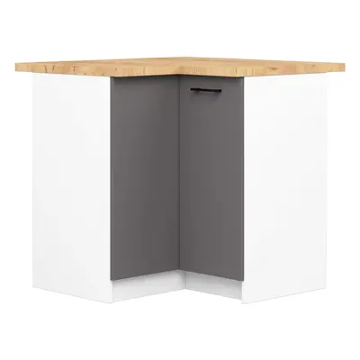 Ak furniture Kuchyňská rohová skříňka Olivie S 90 cm bílá/grafitově šedá mat