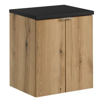 Comad Závěsná skříňka pod umyvadlo Nova Oak s deskou 50 cm dub evoke/černá