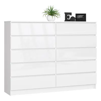 Ak furniture Komoda Rollo K 160,4 cm bílá lesklá