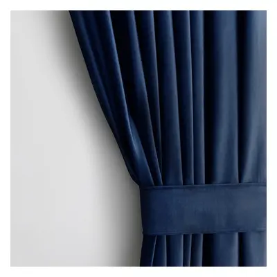 Závěs AmeliaHome Velvet 140x245 cm indigo, velikost 140x245