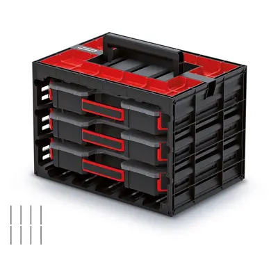 Prosperplast Sada organizérů 3 ks TAMON 41,5 x 29 x 29 cm černo-červená