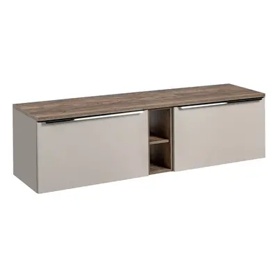 Comad Závěsná skříňka pod umyvadlo SantaFe s deskou 180 cm taupe/dub santa fe vintage