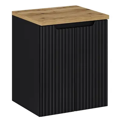 Comad Závěsná skříňka Nova Black II s deskou 50 cm černá/dub evoke