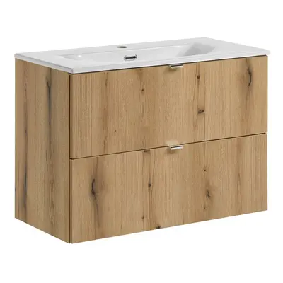 Comad Závěsná skříňka Nova Oak II se zápustným umyvadlem 80 cm dub coast evoke