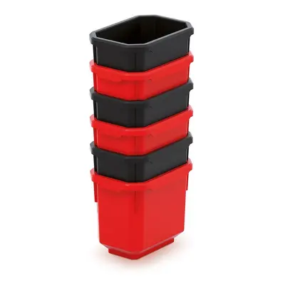 Prosperplast Sada úložných boxů 6 ks TITANIO 11 x 7,5 x 26,3 cm černo-červená