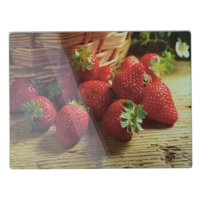 Mondex Skleněné krájecí prkénko Aria STRAWBERRIES II. 30x40 cm vícebarevné