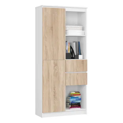 Ak furniture Skříň Rexa II 80 cm bílá/dub sonoma