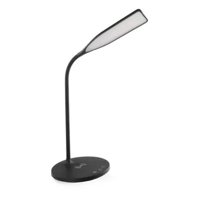 EMOS Stolní LED lampa Oscar s bezdrátovým nabíjením černá