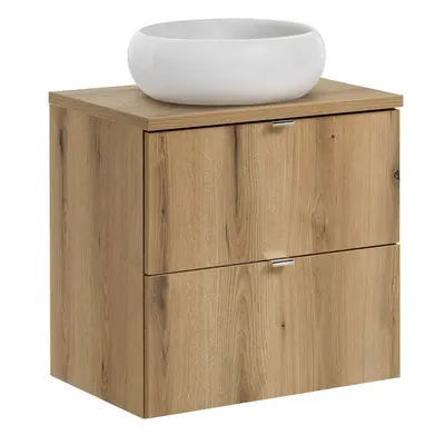 Comad Závěsná skříňka Nova Oak Wiki s deskou a umyvadlem 60 cm dub evoke