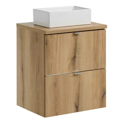 Comad Závěsná skříňka Nova Oak Gaja I s deskou a umyvadlem 50 cm dub coast evoke