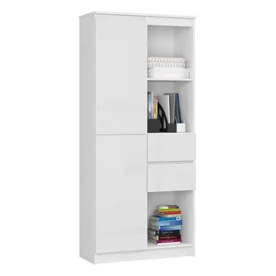 Ak furniture Skříň Rexa II 80 cm bílá lesk