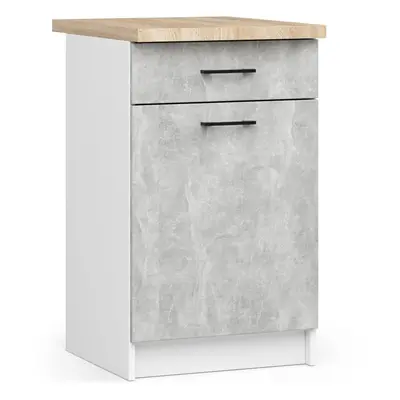 Ak furniture Kuchyňská skříňka Olivie S 50 cm 1D 1S bílá/beton/dub sonoma