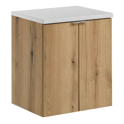 Comad Závěsná skříňka pod umyvadlo Nova Oak s deskou 50 cm dub evoke/bílá