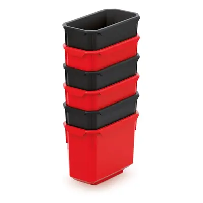 Prosperplast Sada úložných boxů 6 ks XEBLOCCK 14 x 7,5 x 28 cm černo-červená