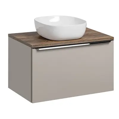 Comad Závěsná skříňka Santa Fe s deskou a umyvadlem 80 cm taupe/dub santa fe vintage