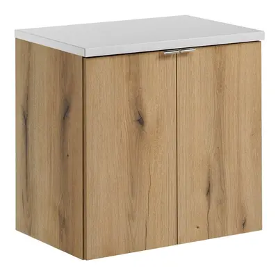 Comad Závěsná skříňka Nova Oak II s deskou 60 cm dub evoke/bílá