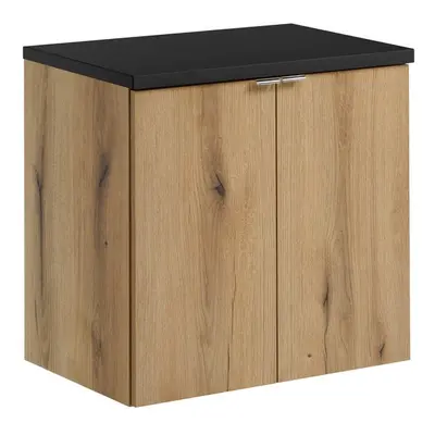 Comad Závěsná skříňka Nova Oak II s deskou 60 cm dub evoke/černá