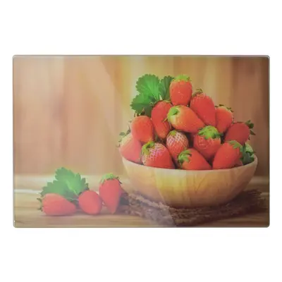 Mondex Skleněné krájecí prkénko Aria STRAWBERRIES 20x30 cm vícebarevné