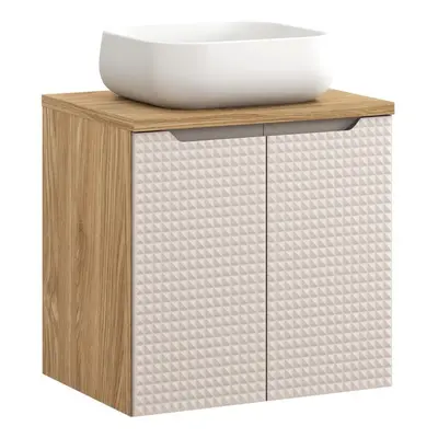 Comad Závěsná skříňka Luxor Beige Nika II s deskou a umyvadlem béžová/dub olejovaný