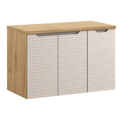 Comad Závěsná skříňka pod umyvadlo Luxor Beige s deskou 90 cm béžová/dub olejovaný