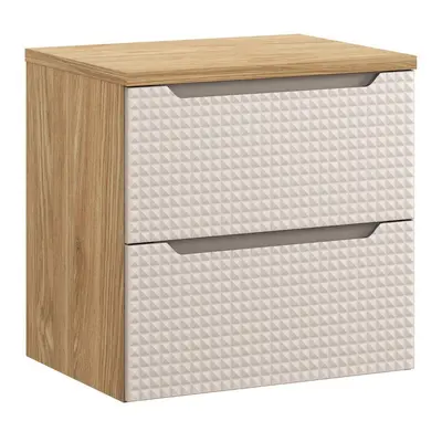 Comad Závěsná skříňka pod umyvadlo Luxor Beige s deskou 60 cm béžová/dub olejovaný