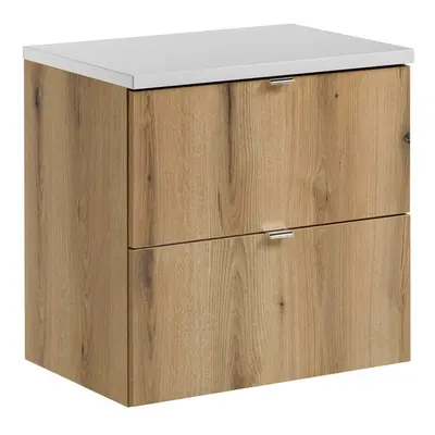 Comad Závěsná skříňka Nova Oak s deskou 60 cm dub evoke/bílá