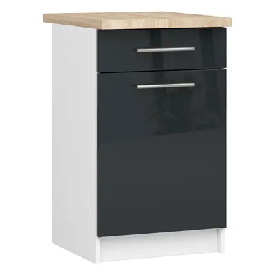 Ak furniture Kuchyňská skříňka Olivie S 50 cm 1D 1S bílá/grafit