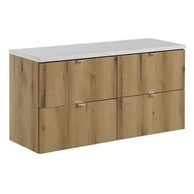 Comad Závěsná skříňka Nova Oak s deskou 120 cm dub coast evoke/bílá