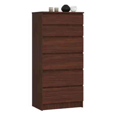 Ak furniture Komoda Kuba 60 cm - 6 šuplíků wenge