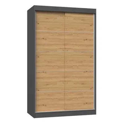 TP Living Šatní skříň IGA 120 cm antracit/dub artisan