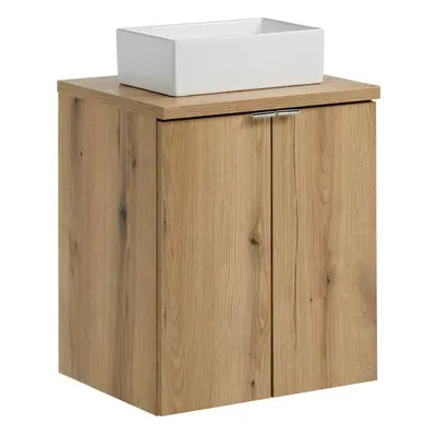 Comad Závěsná skříňka Nova Oak Gaja II s deskou a umyvadlem 50 cm dub coast evoke