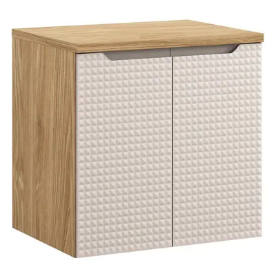 Comad Závěsná skříňka pod umyvadlo Luxor Beige I s deskou 60 cm béžová/dub olejovaný