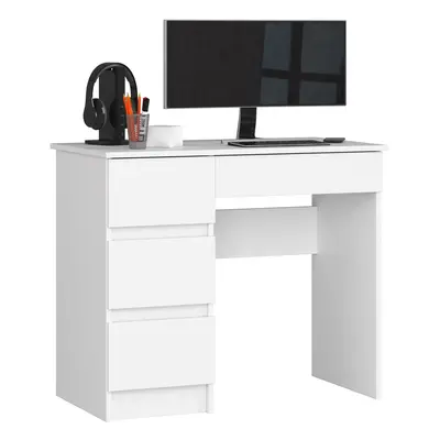 Ak furniture Psací stůl A-7 90 cm bílý levý