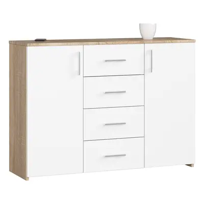 Ak furniture Komoda Torvi K 110,4 cm dub sonoma/bílá