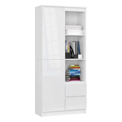 Ak furniture Skříň Rexa 80 cm bílá lesk