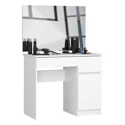 Ak furniture Kosmetický stolek se zrcadlem P-2 90x50 cm bílý pravý