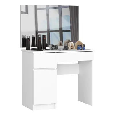 Ak furniture Kosmetický stolek se zrcadlem P-2 90x50 cm bílý levý