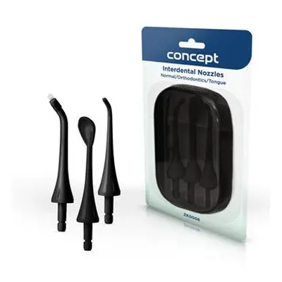 Concept Náhradní hlavice k dentální sprše PERFECT SMILE ZK402x, ZK4030, black, set 3 ks ZK0008