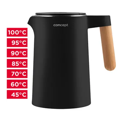 Concept Rychlovarná konvice s regulací teploty 1,5 l Salt a Pepper RK3301