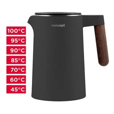 Concept Rychlovarná konvice s regulací teploty 1,5 l NORWOOD, tmavě šedá RK3305